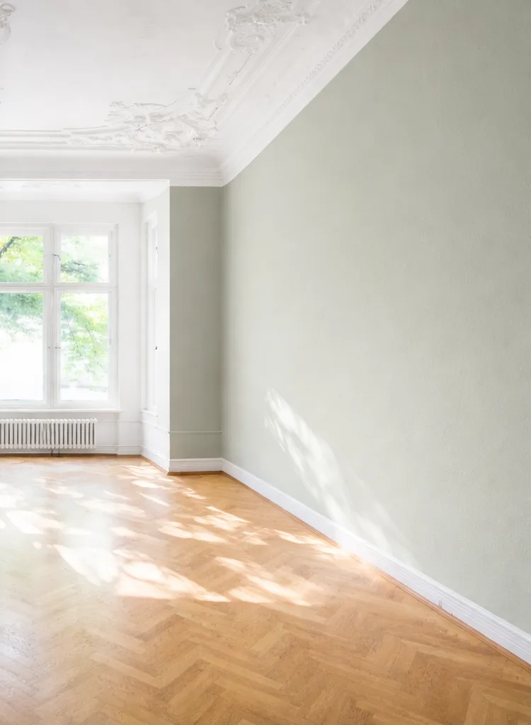 Na: woonkamer met sierlijsten Amsterdam