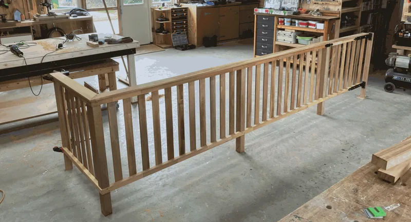 Hardwood balustrade in the 4Builders workshop