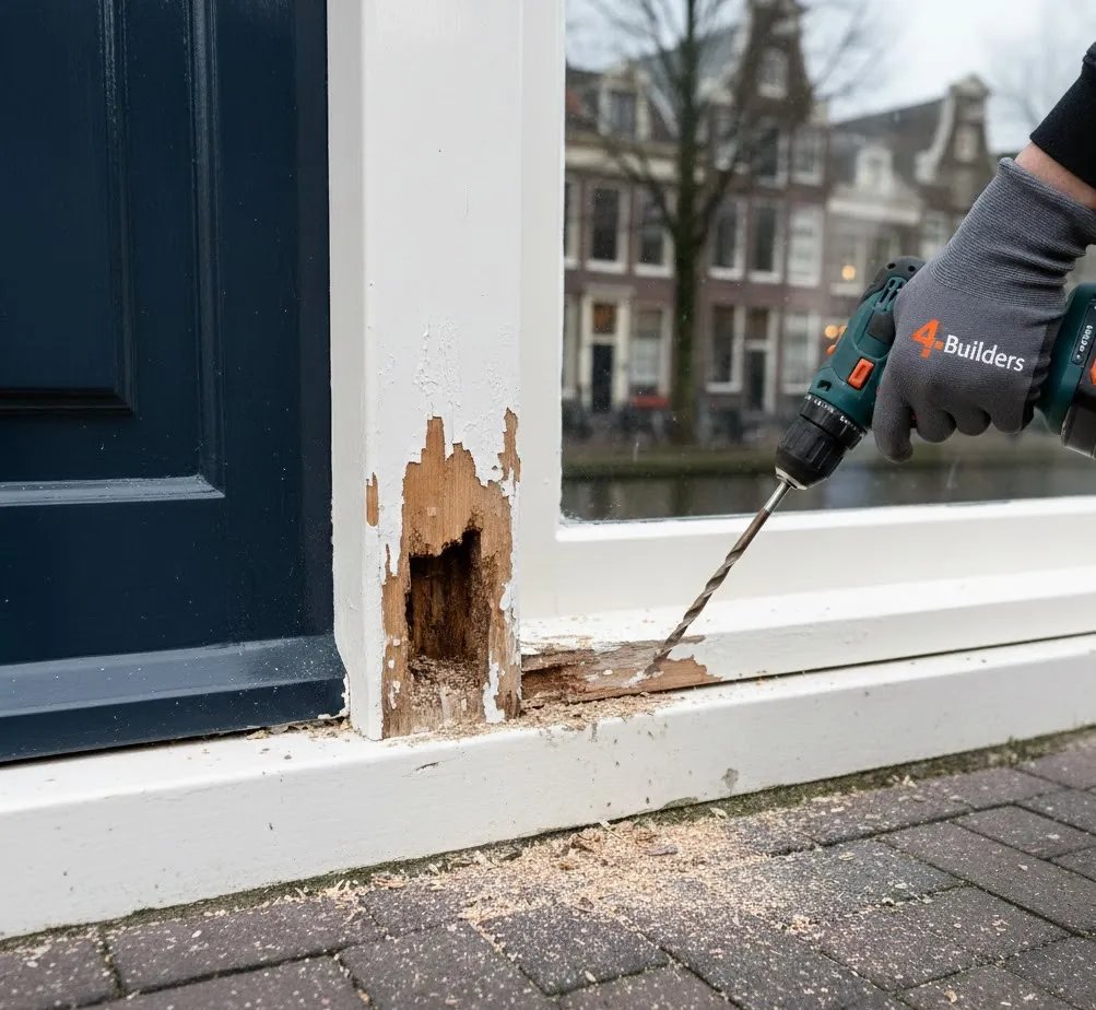 Houtrot reparatie kozijn Amsterdam