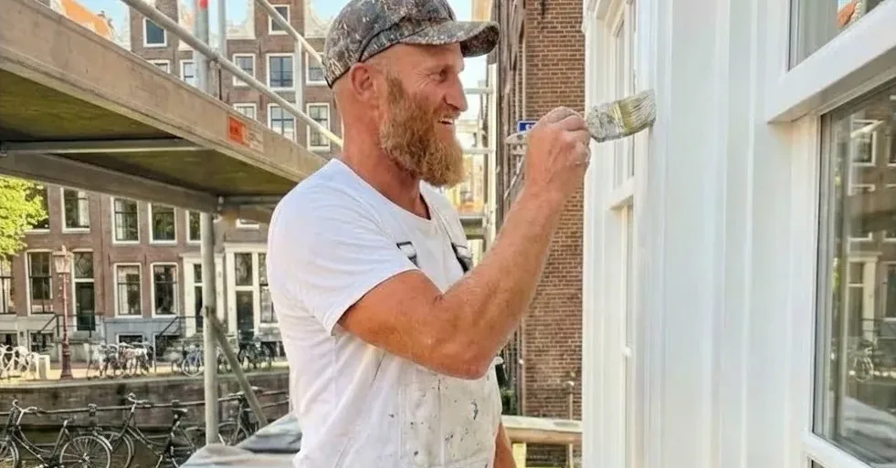 Mark aan het werk in Amsterdam Centrum - eigen foto, geen stockbeeld